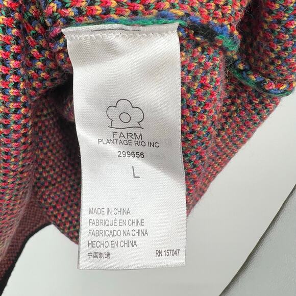 Farm Rio Anthropologie TROPICAL GARDEN SWEATER MIDI mock neck DRESS size large - Picture 10 of 11